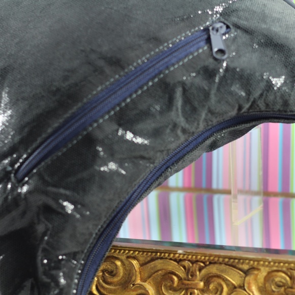 Vintage Leather Purse Dark Navy Lucite and Leather Strap - Picture 10 of 16